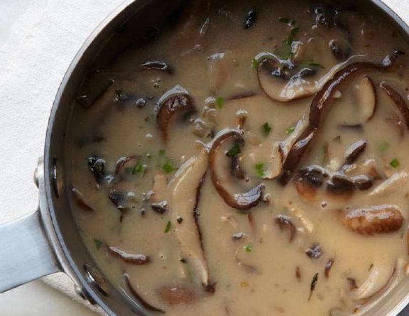 Sauce à base de champignons au miel séchés.  Sauce aux champignons.  Au goût crémeux