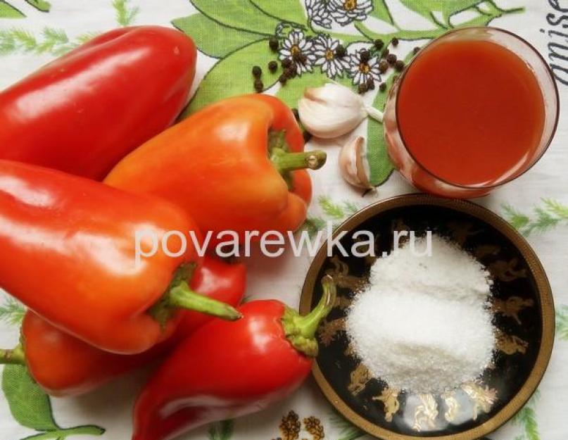 Сладкий болгарский перец в томатном соке. Перец в томатном соке
