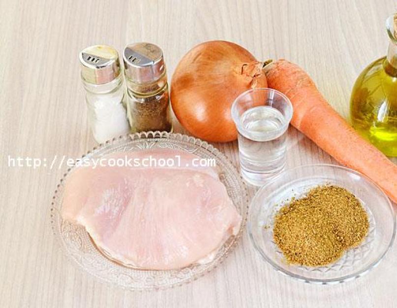 Recette coréenne de heh poulet aux carottes.  Poulet instantané hein.  Servir un plat coréen à table