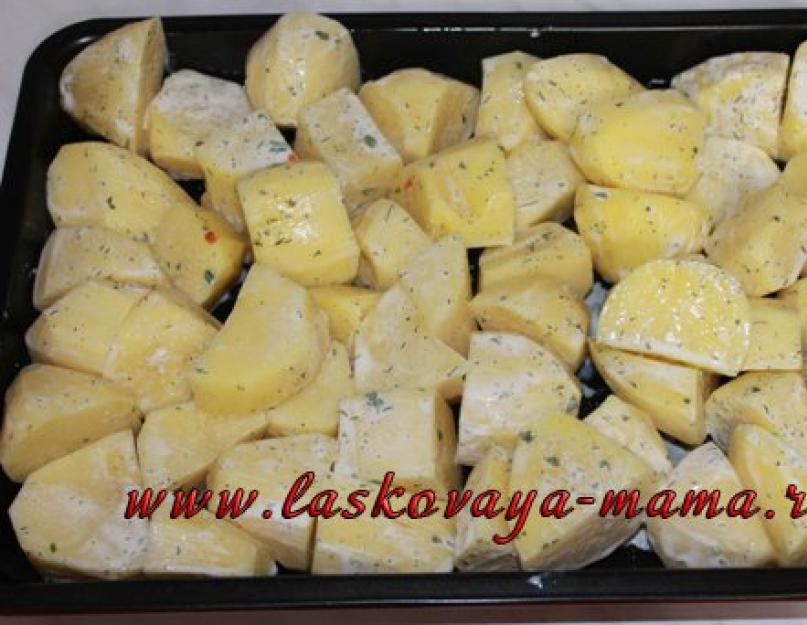 Способ приготовления курицы с картошкой в духовке. Картофель, запеченный с курицей