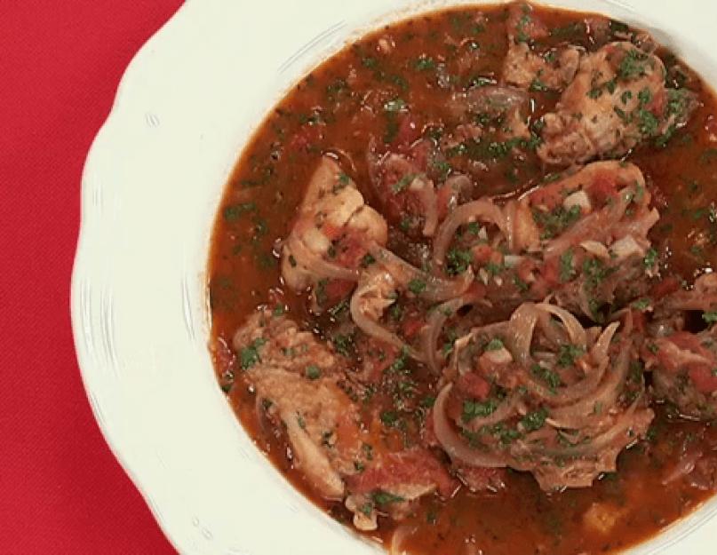 Itakda para sa chakhokhbili.  Paano magluto ng Georgian-style na chicken chakhokhbili ayon sa isang klasikong hakbang-hakbang na recipe na may mga larawan.  Pagluluto ng Georgian chicken chakhokhbili, hakbang-hakbang na recipe na may mga larawan