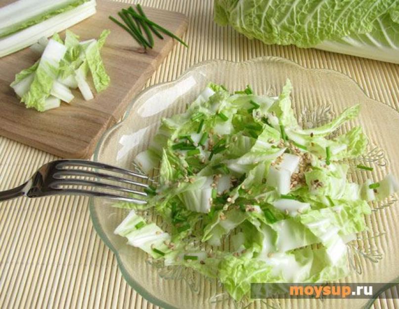 Рецепты салатов с пекинской и ветчиной. Два рецепта салатов с ветчиной и пекинской капустой