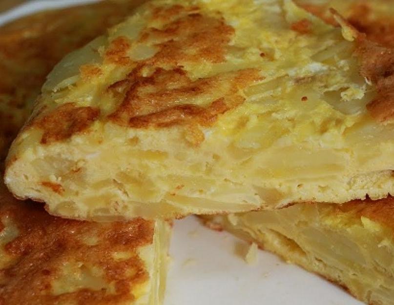 Omelette épicée aux pommes de terre et aux œufs.  Tortilla espagnole ou omelette aux pommes de terre : recette classique