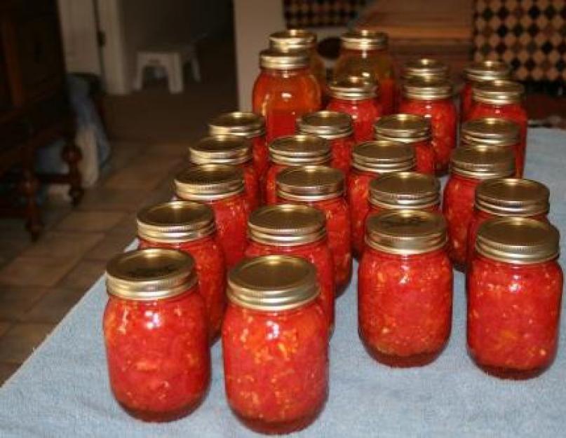 Помидоры в томате консервированные. Рецепт: Консервированные помидоры - в томатном соке. Помидоры в томатном
соке - рецепт
