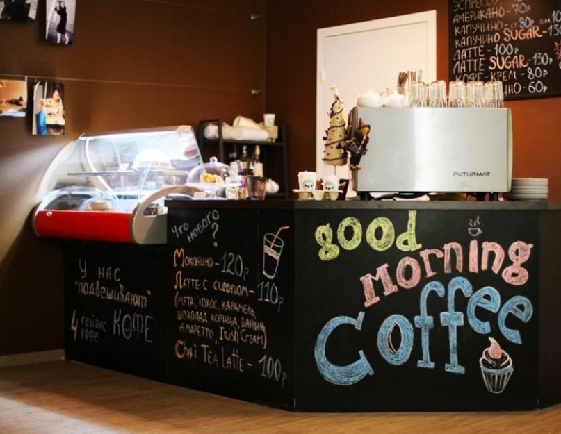 उद्यम की कॉफ़ी शॉप विशेषताएँ।  कॉफ़ी शॉप व्यवसाय योजना.  कॉफ़ी शॉप कैसे खोलें: सफल उद्यमियों की गणना और सलाह।  कॉफ़ी शॉप के लिए विज्ञापन: नियमित आगंतुकों को कैसे बनाए रखें