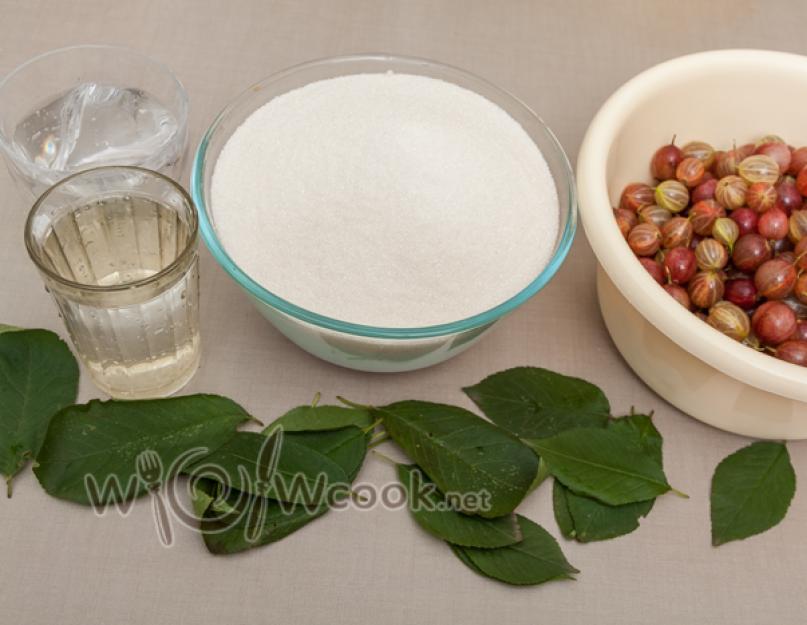 Marmellata di uva spina - ricette per i preparativi da un quaderno.  Marmellata di uva spina in cinque minuti per l'inverno Metodo di preparazione della marmellata di uva spina verde