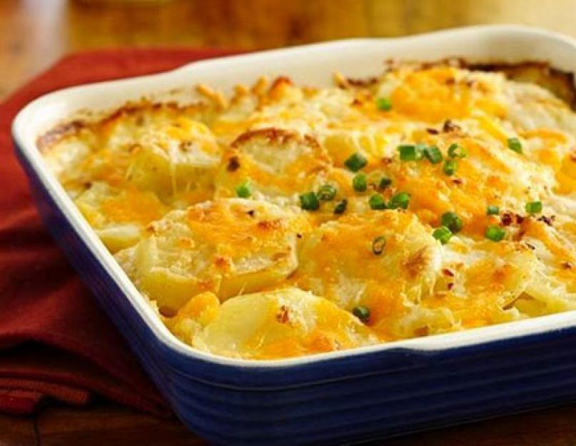 Картофель гратен под сырно сливочным соусом. Последовательность приготовления классического гратена из картофеля