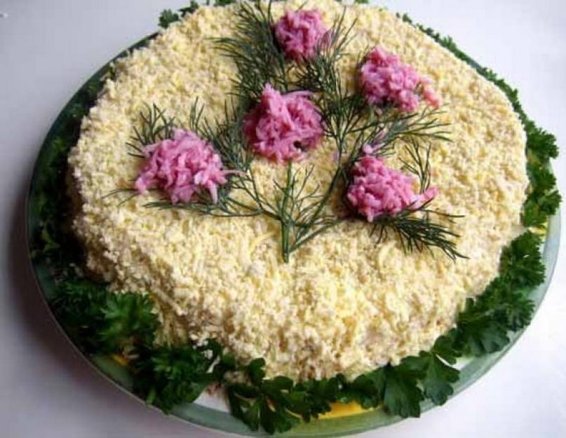 Мимоза салат с рыбными консервами — классический рецепт. Классический салат «Мимоза» с консервой и сыром