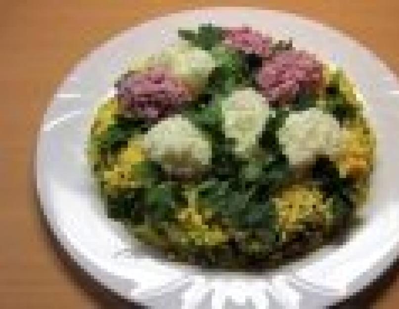 Какой салат на 8 марта. Готовим закуску Цветочная клумба с грибами. Салат 