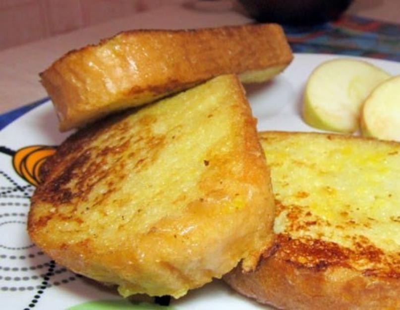 Жареный хлеб в яйце с сахаром. Как пожарить хлеб на сковороде