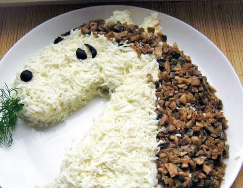 акуски на новогодний стод. журнал с рецептами новогодние салаты. рецепт года 2014. салат под шубой. украшение оливье на новый год.