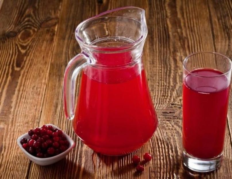 Jus de baies.  Recette, comment cuisiner ?  Tout sur la valeur et les méthodes de préparation du jus de canneberge