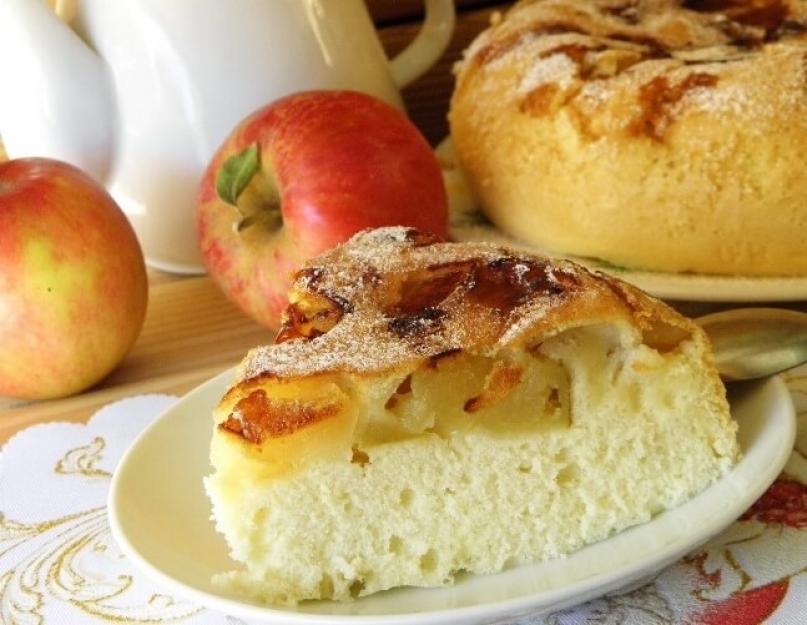 Шарлотка с яблоками на кислом кефире. Пышная шарлотка с яблоками на кефире — рецепты шарлотки из яблок. Традиционная шарлотка на кефире