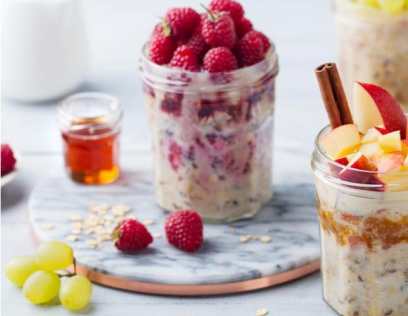 Recette de flocons d'avoine en pot.  Gruau paresseux dans un pot.  Petit-déjeuner sain