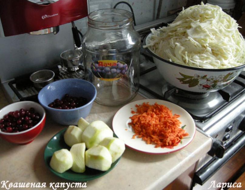Рецепт квашенной капусты с яблоками и клюквой. Жж - мне это интересно