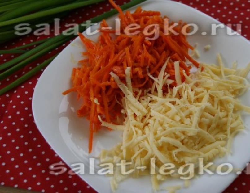 Пекинская капуста копченая грудка корейская морковь. Салат с корейской морковкой и курицей. С зеленым луком