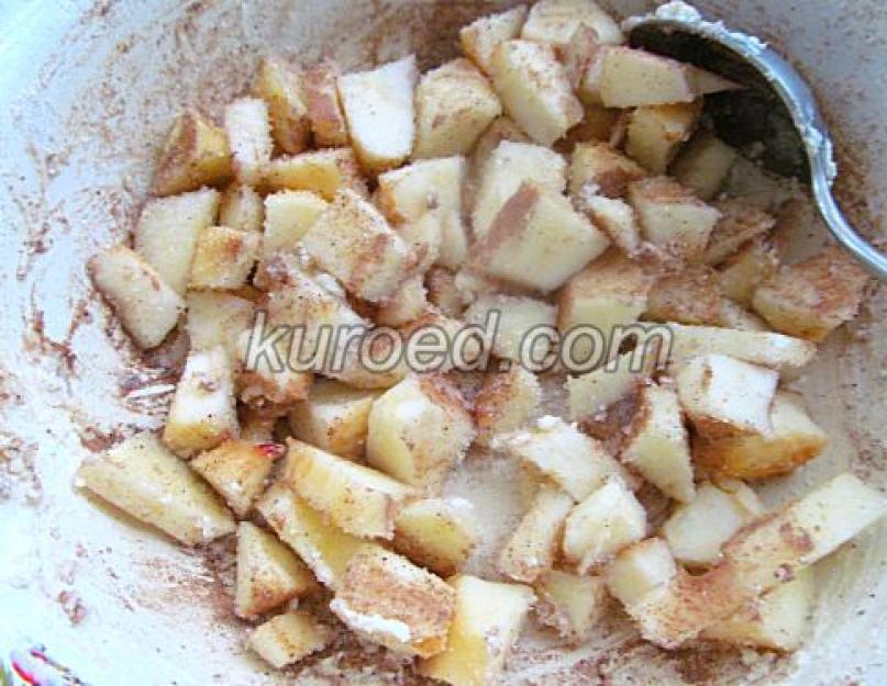  Пирог с яблоками и творогом в духовке