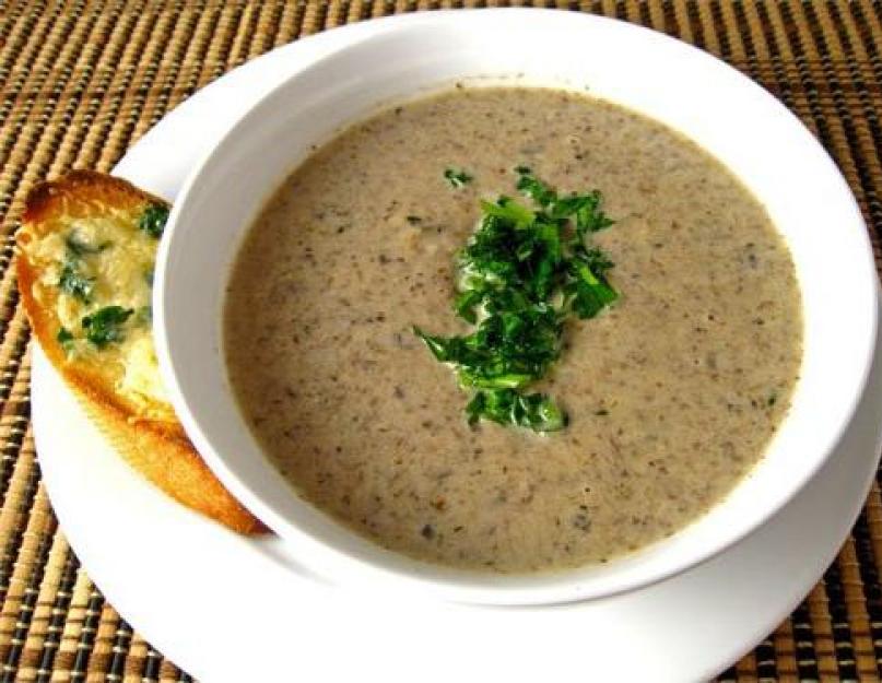 Крем суп из шампиньонов со сливками рецепт. Грибной суп со сливками