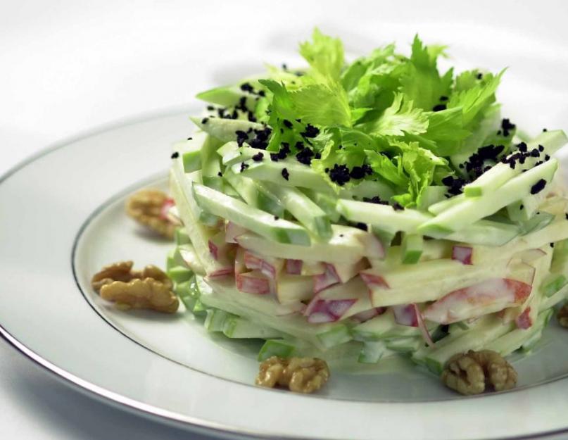 Салат из редьки черной, зеленой или белой - рецепты с фото. Рецепты вкусных и простых салатов из зеленой редьки