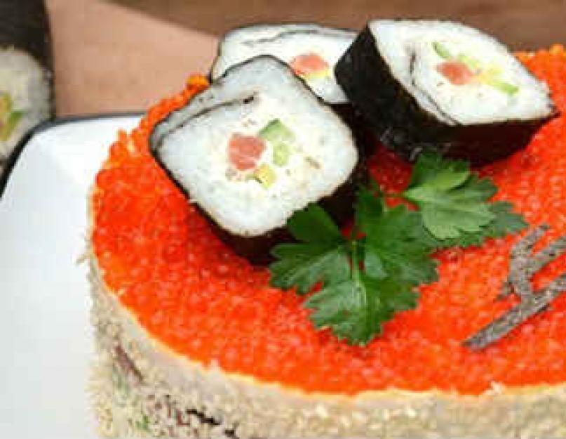 Салаты суши рецепты фото. Салат роллы рецепт