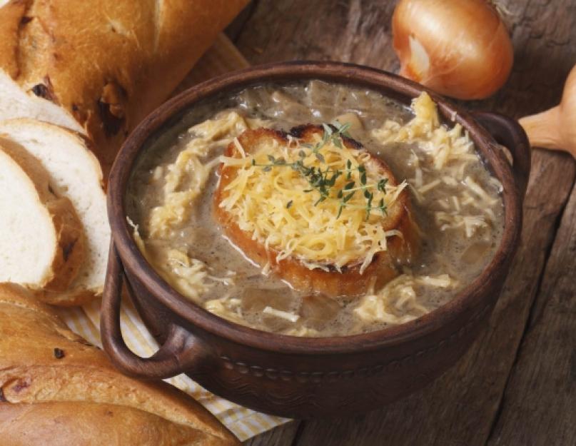 Soupe à l'oignon.  Soupe à l'oignon - recette avec photo.  La légende de l'origine de la soupe à l'oignon.