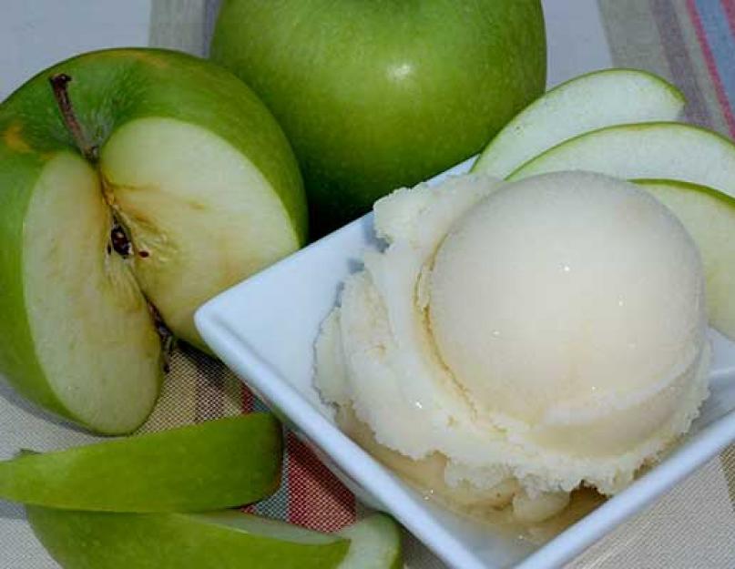 Recette de sorbet aux pommes maison.  Compote de pommes sans sucre : bienfaits pour les diabétiques.  Sorbet pomme nature