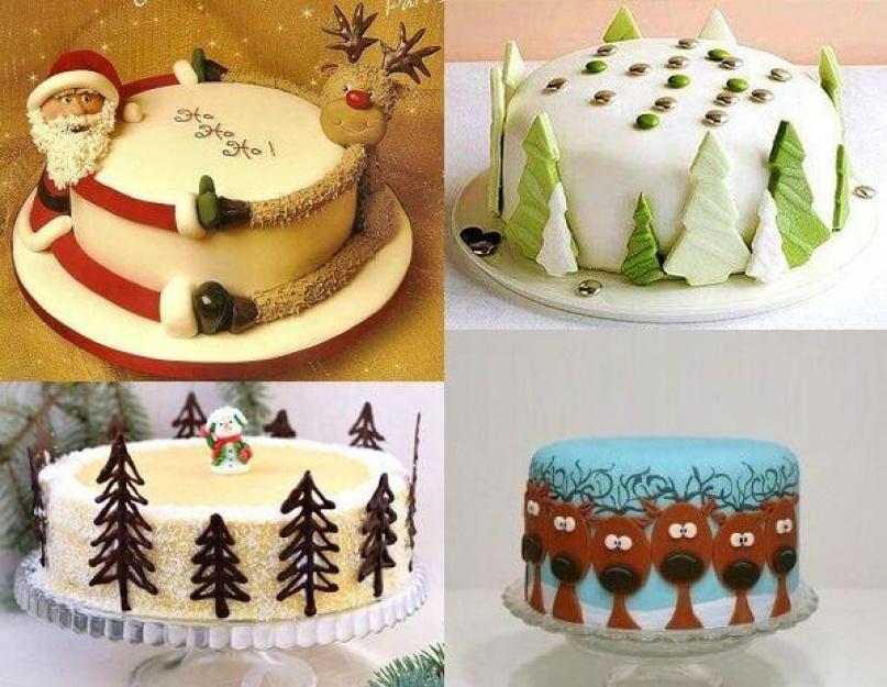 Идеи как украсить своими руками торт на Новый год: фото. Как сделать торт из мастики на Новый год: фото, рецепты