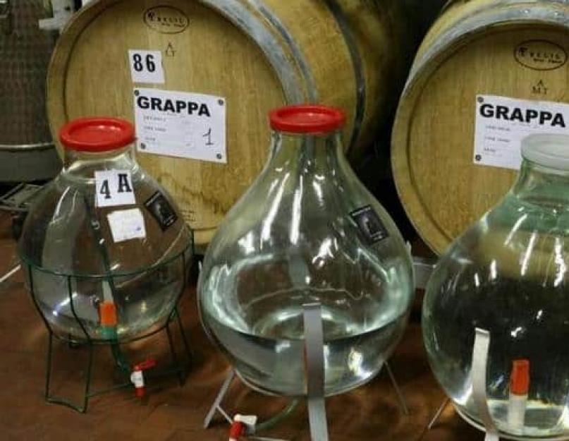 Grappa quelle boisson.  Grappa aux raisins - Vodka italienne.  Variétés de grappa selon la production et le vieillissement