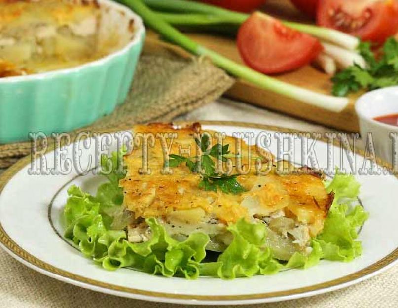 Запеканка курица с картошкой в духовке рецепт. Запеканка с курицей и картошкой в духовке: рецепты и полезные советы. Запеканка из курицы, картофеля и шампиньонов
