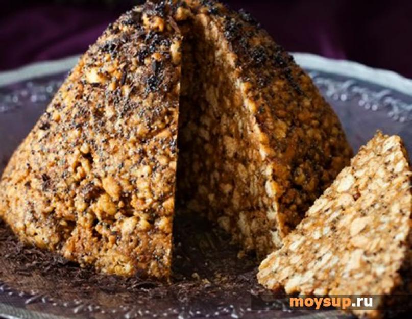 Как делать муравейник из печенья. Торт Муравейник: рецепт без выпечки из печенья. Торт «Муравейник» со сгущенкой и курагой