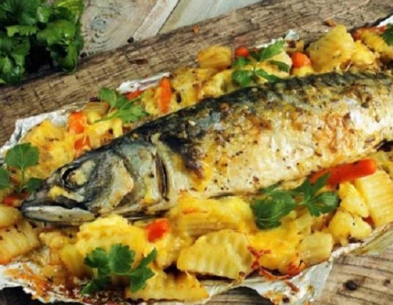 Рыба с картошкой в духовке. Пошаговый рецепт с фото. Рыба, запеченная в фольге, с картошкой