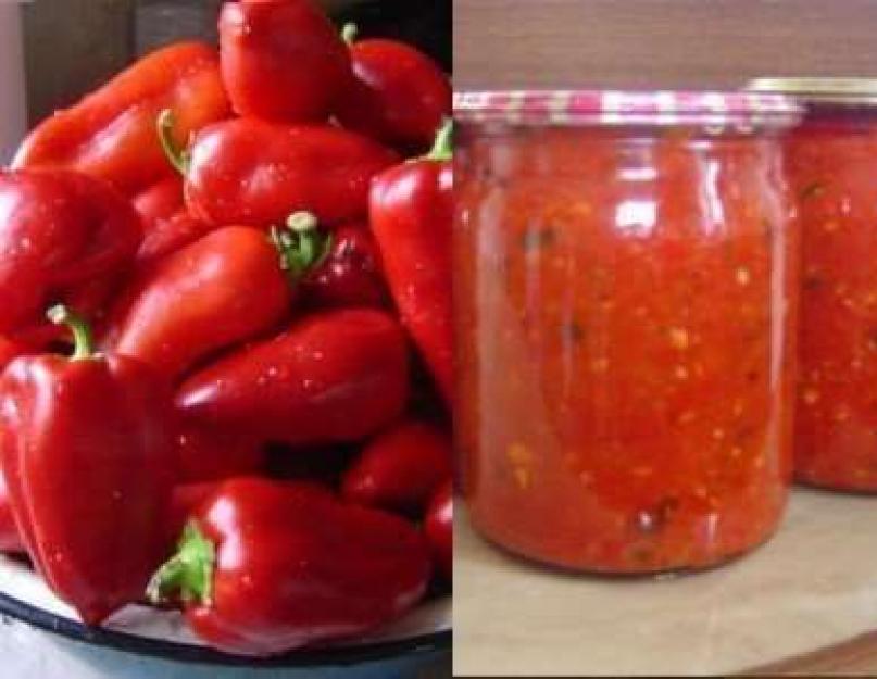 Как приготовить аджику из красного болгарского перца. Видео о том, как сделать не острую аджику из помидор и сладкого перца. Рецепты на заметку