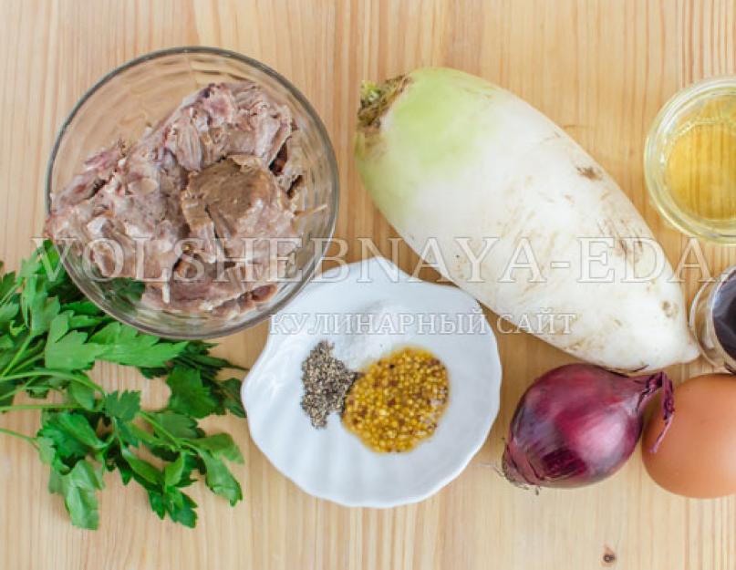 Как приготовить салат из баранина жира дома. Салат из баранины и редьки