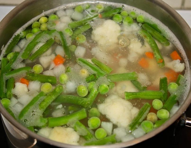 Овощной суп из замороженных овощей. Суп из замороженных овощей – без потери пользы и времени. Базовый рецепт приготовления супов из замороженных овощных смесей