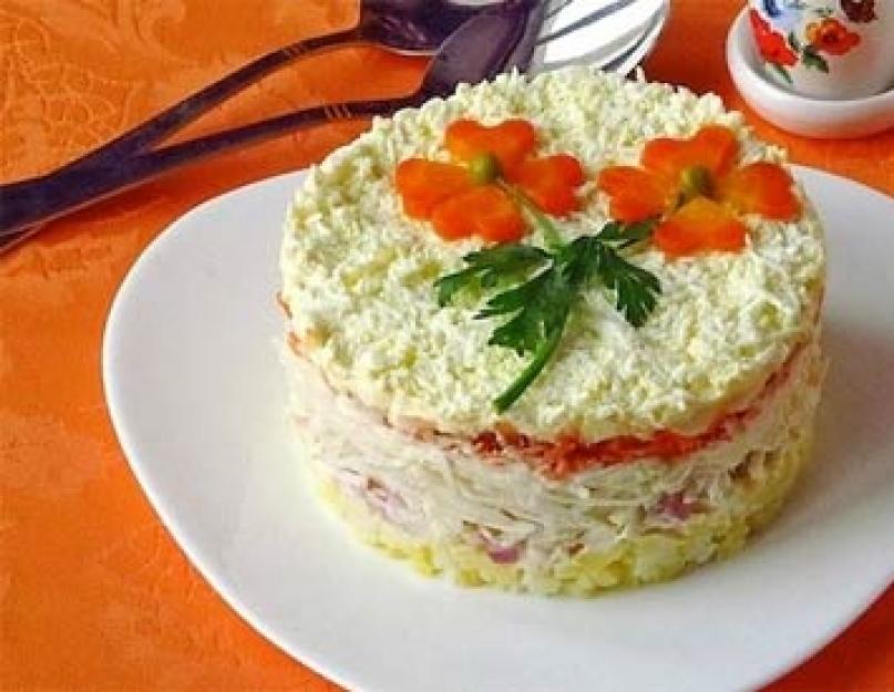   Салат с курицей «Гавайский». Рецепт с пошаговыми фото