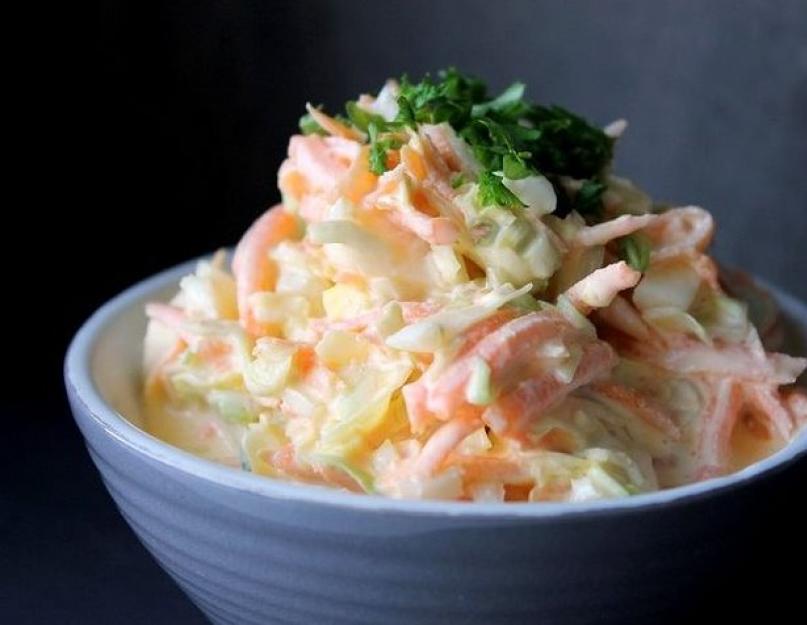 Как приготовить салат из капусты и моркови рецепты. Салат из капусты с морковью как в столовой – лучшие рецепты из детства