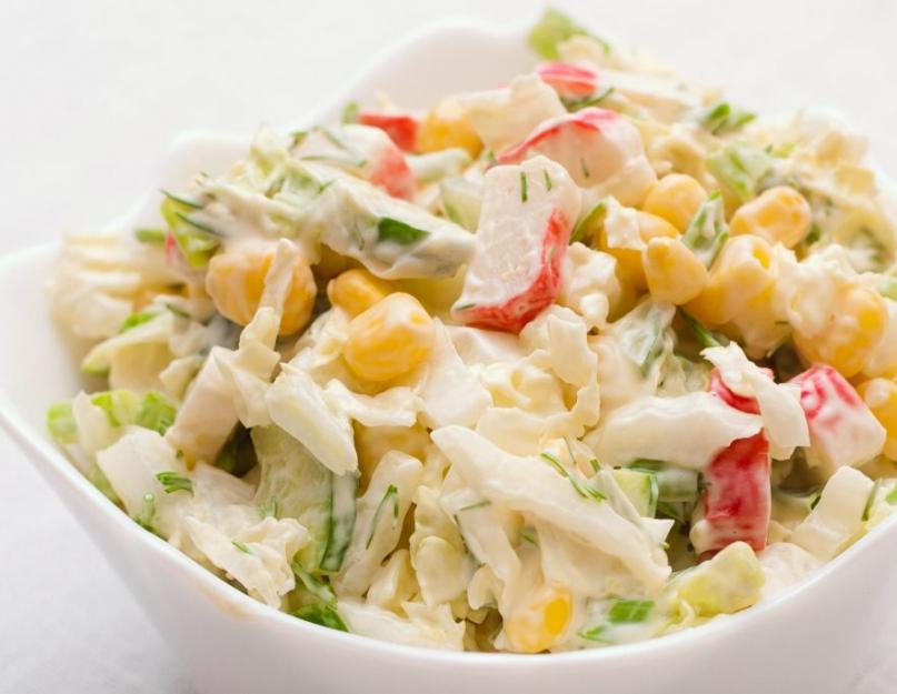 Рецепты салатов с капустой свежей. Салат из белокочанной капусты