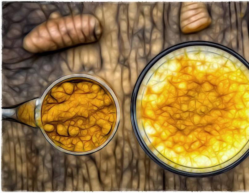 Le curcuma avec du lait est-il bon pour vous ?  Curcuma au lait - une recette de beauté et de jeunesse des beautés orientales.  Lait doré au curcuma.  Dommages et contre-indications