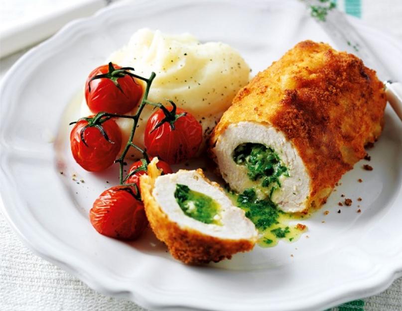 Chicken Kiev: isang klasikong step-by-step na recipe.  Cutlet Kiev - ang pinaka masarap na recipe na may mga larawan hakbang-hakbang Paggawa ng mga roll, breading cutlet