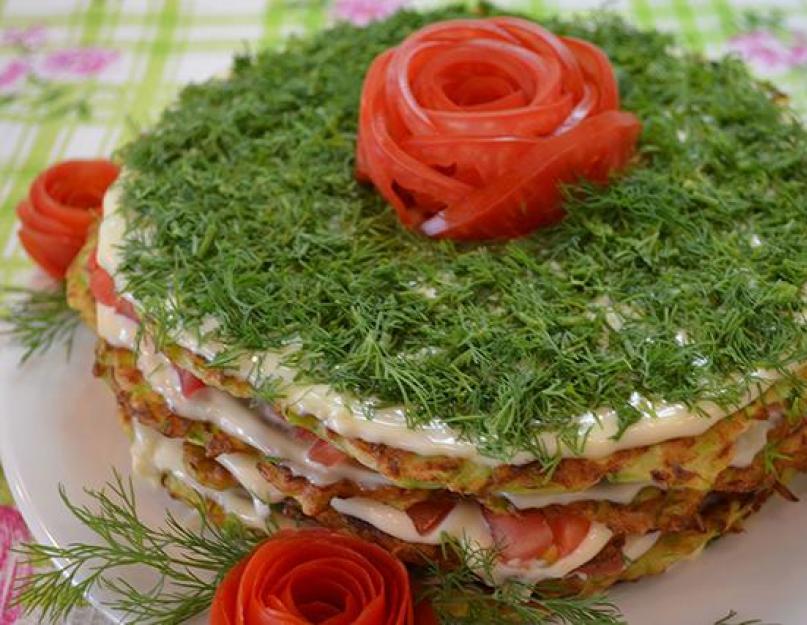 Торт из кабачков. Вкуснейший торт из кабачков с помидорами — наш семейный рецепт