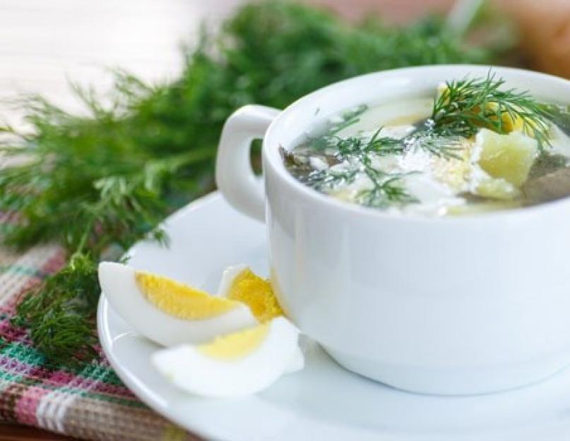 Que faire de l'oseille congelée.  Les meilleures recettes de plats à l'oseille fraîche.  (mis à jour).  Recette de soupe à l'oseille et aux champignons