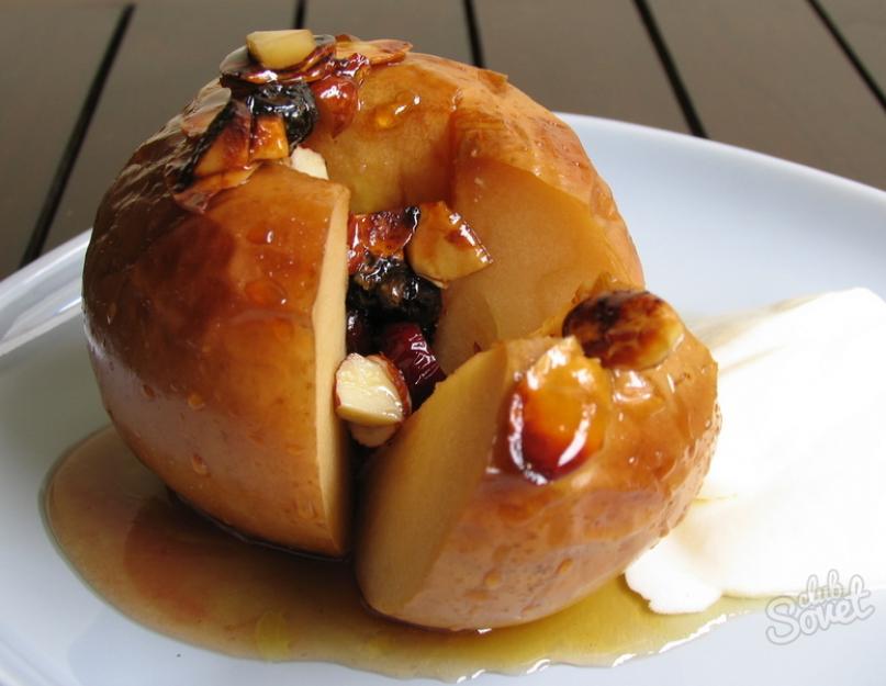 Яблоки запеченные в мультиварке с медом. Начинка для печеных яблок. Различные вариации начинок к запеченным яблокам