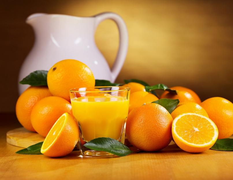 Сколько ккал в свежевыжатом апельсиновом соке. Калорийность апельсинового сока, пищевая ценность и минеральный состав. Пакетированные, восстановленные или «покупные» соки