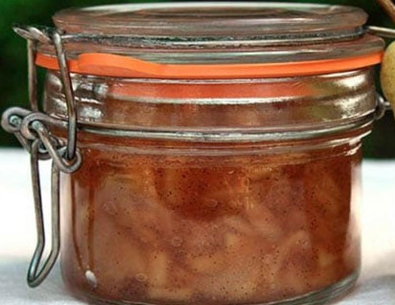 Confiture de poires pour l'hiver : ambrée en tranches et complètement transparente - Une recette simple de cinq minutes avec des photos de confiture de poire épaisse au citron.  Comment faire de la confiture de poires sucrées - recette étape par étape avec photos et vidéo.  Confiture de poire simple - recette